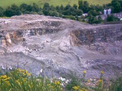 The former active quarry face 14 July 2009
