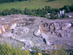 The quarry face where working may soon resume. 27 July 2009